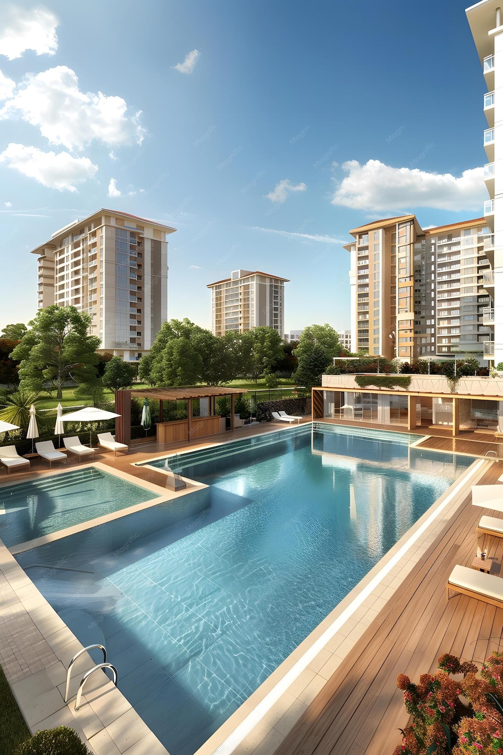 Luxury apartments with clubhouse and swimming pool in Gurgaon